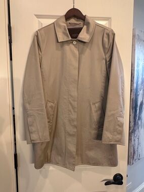 Coach Light Beige Button Trench Coat